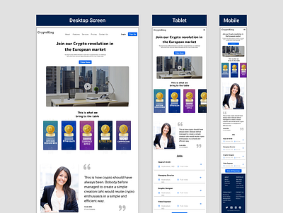CryptoKing crypto figma mobile responsive ui website