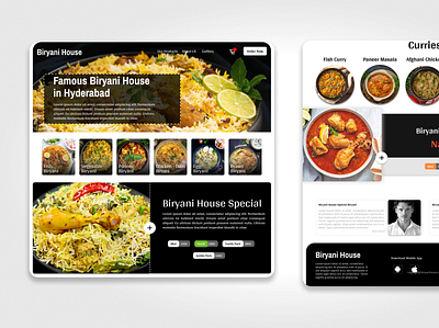 Biryani House - Landing Page figma food app food landing page interface photoshop ui ux