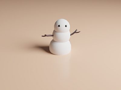 Little Snowman 3d blender3d cute graphic design minimalist simple snowman