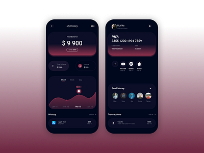 Finance mobile app design concept