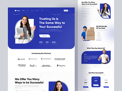 Goods • Dropshipping Landing Page agency branding clean design dropship dropshipping dropshipping agency landing page design minimal ui web design