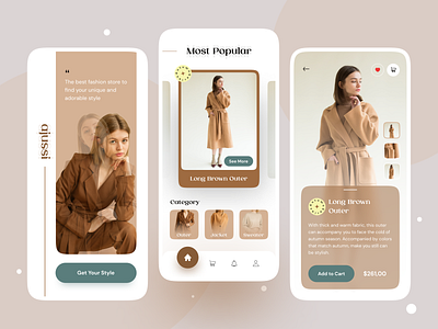 ajussi • Fashion Store App 🛒 app app design branding design fashion fashion store fashion store app minimal mobile mobile design store app ui ux