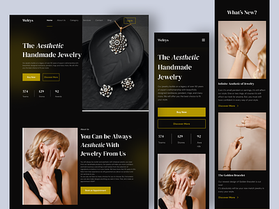 Welrys💍 • Handmade Jewelry Maker Responsive branding dark dark mode design hadnamde handmade jewelry jewelry minimal responsive responsive design ui ux web design