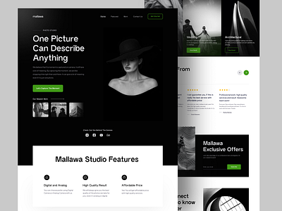 mallawa Studio📸 • Photo Studio Landing Page branding dark landing page landing page design minimal photo photo studio ui ux web design website