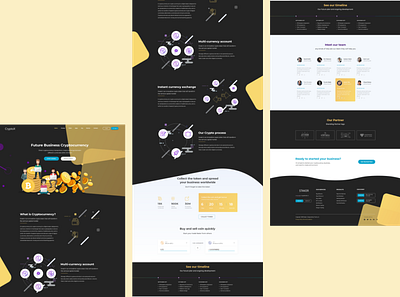 CryptoX, A crypto currency business landing page branding ui uiux design