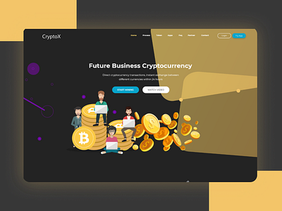 Crypto Currency Hero Section adobe xd branding business website crypto currency design responsive web design ui uiux uiux design web design