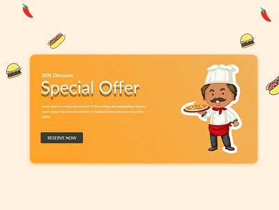 Special Offer Section adobe xd design restaurant restaurants website ui uiux uiux design web design