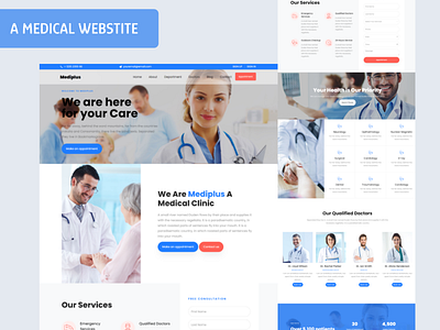 MediPlus, A medical Landing Page branding concept design figma health health trends hospital website lander landing page medical medical concept modern medical website responsive web design uiux uiux design web design