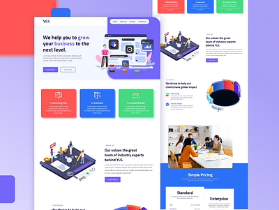 Business Grow Concept. adobe xd business business farming concept design enterprise execution growth illustration marketing minimal ui ux web concept web design website