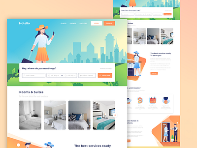 Hotelio, Hotel Booking Landing Page 2022 web concept booking brand identity city home design hotel reservation responsive safe home in city searching for hotel tour partner travel guide trendy web concept ui ux ux research web design