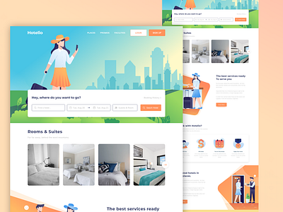 Hotelio, Hotel Booking Landing Page