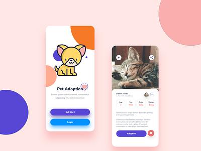 Pet Adoption App adoption animal rights animals app concept app design cats design dogs jerry kind mobile design pet pet lovor play play with animals searching for pets tom ui ux