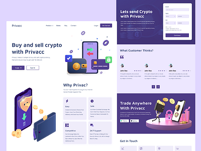 Privacc, Crypto Trade web design