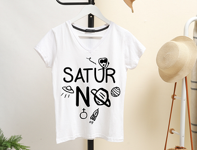 Saturno T-shirt mockup design graphic design illustration typography vector