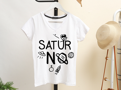 Saturno T-shirt mockup design graphic design illustration typography vector