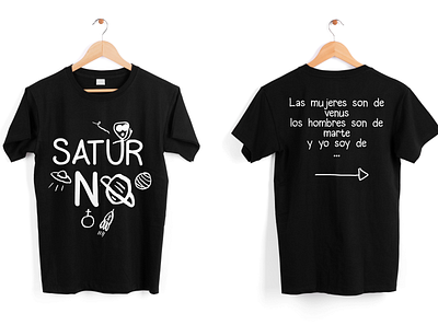 Saturn tee in black design graphic design illustration typography vector