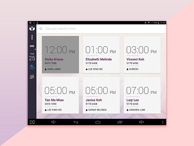 Appointment Dashboard android appointment card dashboard design meeting member queue schedule time