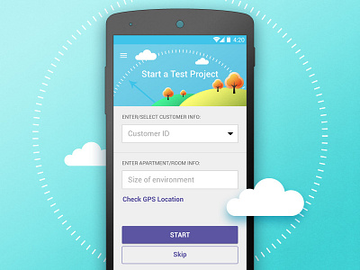 Start Testing Page android environment mobile onboarding start test ui ux