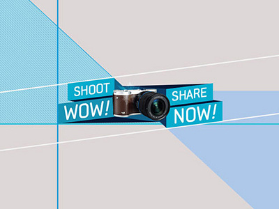 Shoot WOW Share NOW - Campaign Logo camera campaign community identity logo photography platform polygonal sharing social