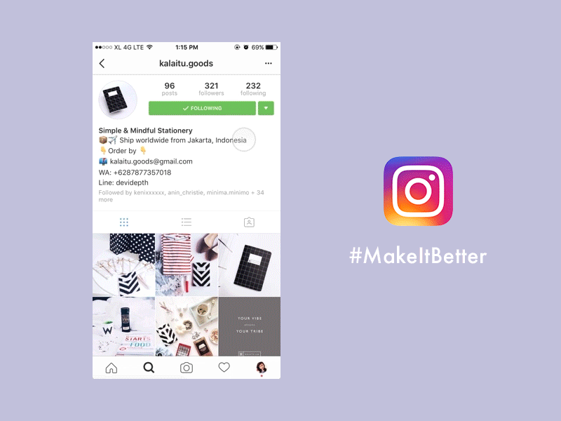 Makeitbetter: Instagram animation app column feed gallery grid instagram ios makeitbetter photo principle slideshow