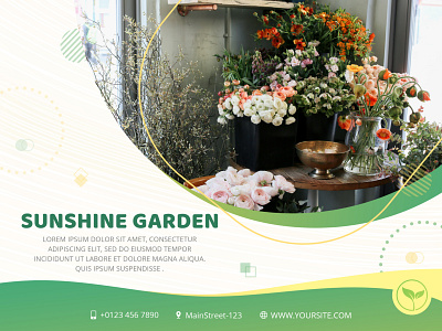 Sunshine Garden Shop Social Media Post Template design digital floral flower garden graphic design illustration instagram leave leaves marketing media photoshop plants post shop social socialmedia template