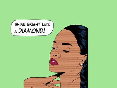 Rihanna Pop art cartoon comics fanart graphic design illustration popart singer