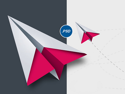 Paper Plane 3d graphics icons pink plane png psd white