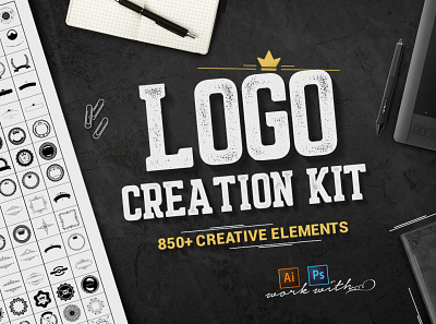 Logo Creation Kit - Mockup / Template atn branding design free graphic design icon icons illustration logo mokups pack photoshop ui vector