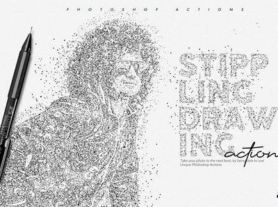 Stippling Photoshop Action abstract action art artistic atn dot art dot tattoo dots graphic dots image dots logo dotted effect dotted pattern drawing hand drawn illustration metal dots pen photoshop design sketch stipple