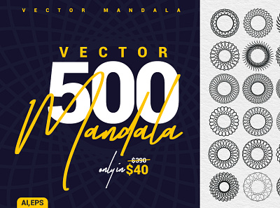 Collection 500 Mandala Vector - Graphics / Illustrations atn branding design graphic design graphics illustration photoshop photoshop action vector