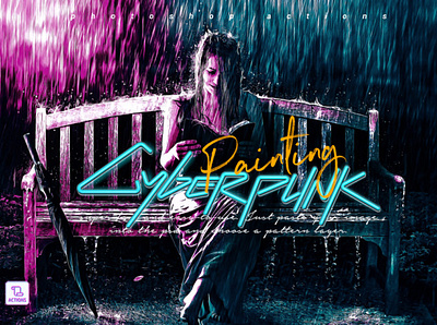 Cyberpunk Painting Photoshop Action digital art effect filters graphic design painting photo photography photoshop