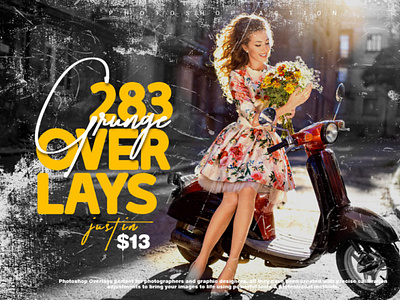 283 Photo Overlays - Grunge & more design effect filter grunge overlays photo photography photoshop presets smoke