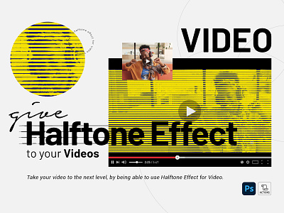 Halftone Effect for Videos - Photoshop Action action black and white colored halftone halftone halftone action halftone effect halftone photoshop action halftone texture halftone video effect horizontal halftone horizontal line photoshop actions presets vfx video effect video effects
