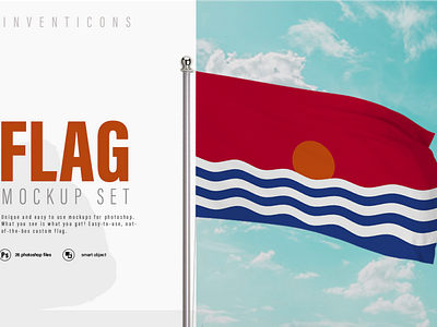 26 Realistic 3D Flag Mockups