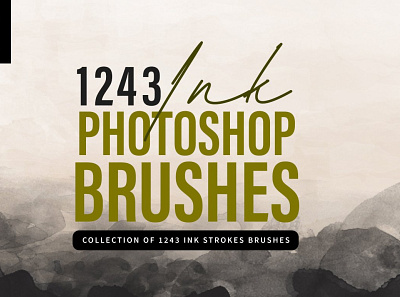 1243 Ink Stroke Brushes for Photoshop artwork brush design digital ink photoshop real realistic stroke texture watercolor