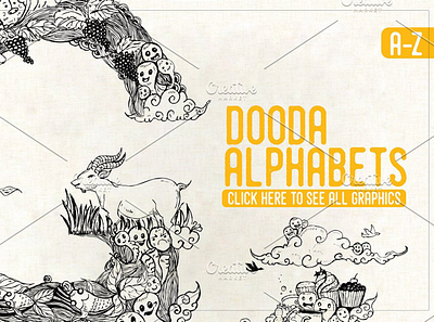 Dooda Alphabets A-Z branding coloring book coloring page design font graphic design illustration print typography vector