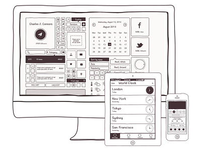 Vector Wireframe Kit for Mobile and Web Apps! icons kit line vector wireframe