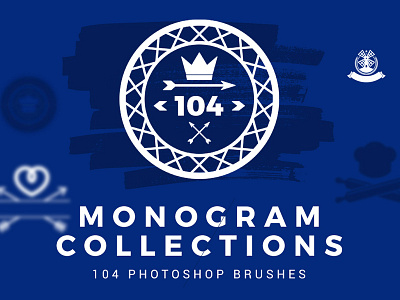 104 Photoshop Brushes blue brushes monogram photoshop plugin poster unique