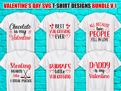 This is My Valentines day SVG T-Shirt Design Bundle apparel badge clothing design svg svg bundle svg mega bundle valentine