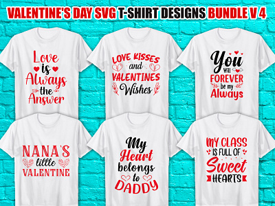 This is My Valentines day SVG T-Shirt Design Bundle apparel badge clothing design svg svg bundle valentine