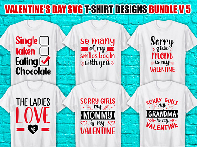 This is My Valentines day SVG T-Shirt Design Bundle apparel badge clothing design svg svg bundle valentine