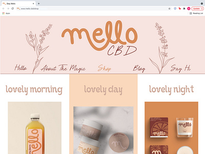 Mello CBD branding/web design branding cbd design graphic design illustration logo packaging typography web design website wellness