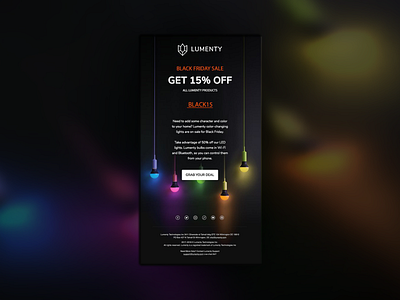 Black Friday dark email smart bulbs promo (2018) authorandyiv branding design email graphic design mailchimp marketing promo smartelectronics web design