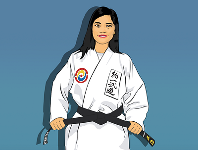 Ms. Malonie Mejares black belt design illustration martial arts tong il moo do vector vexel art