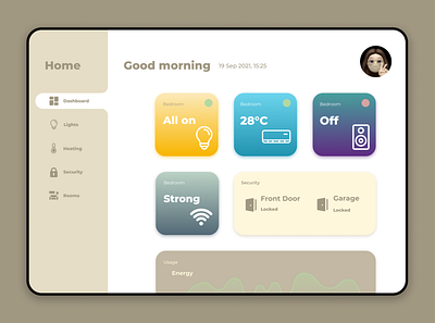 Home Monitoring Dashboard | Daily UI #021 021 app dailyui dashboard home ipad monitoring ui