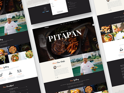 Landing Page for PITAPAN Restaurant branding dark design graphic design hero section landing page logo menu restuarant ui ux website