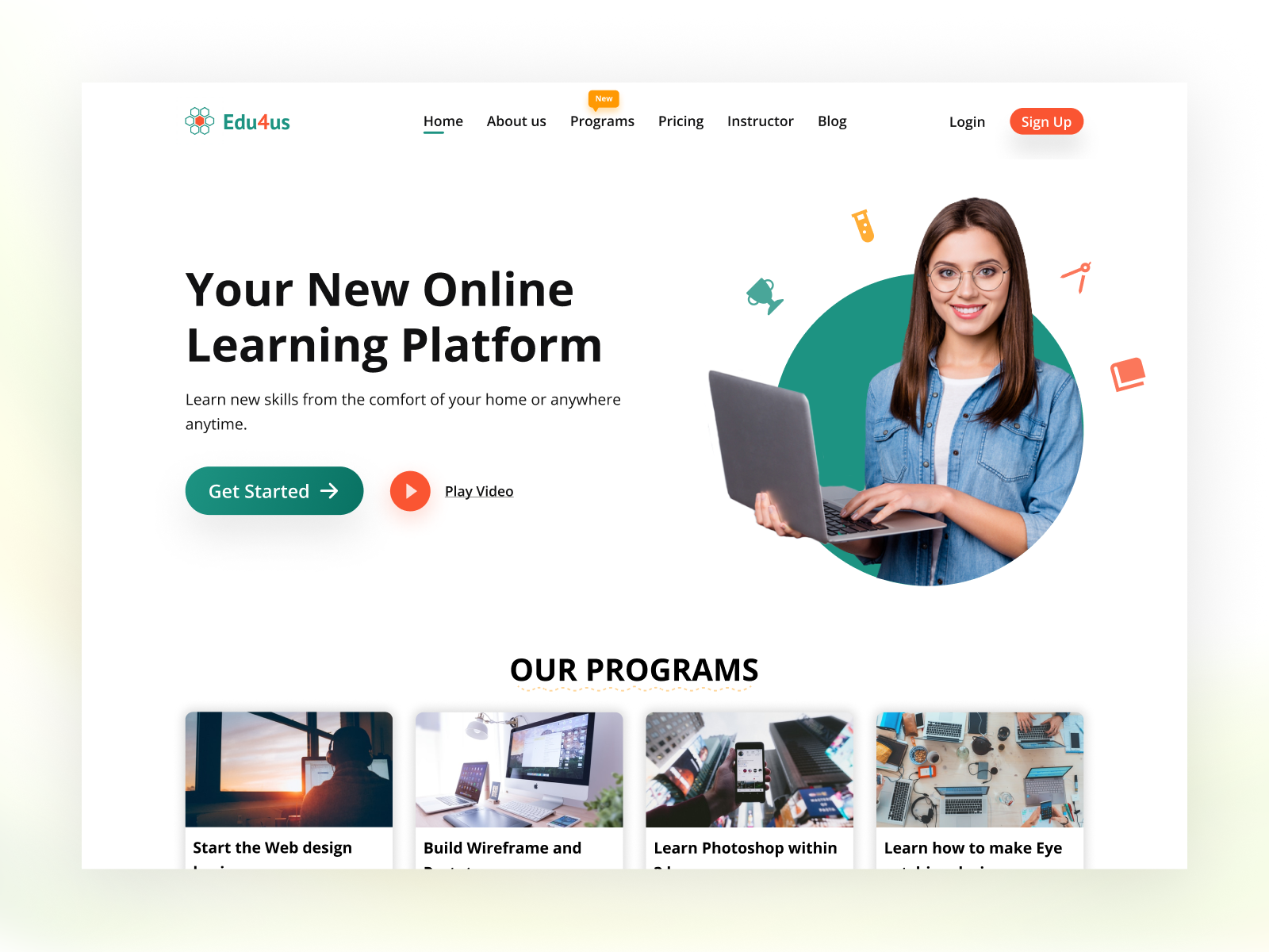 Hero Section for Edu4us. An online learning Platform by Dhrubo Gomes on ...