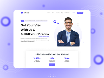 Hero section for - Visaio (Law Firm) design hero section interaction design landing page law modern responsive typography ui user friendly ux