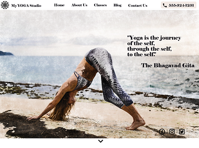 Yoga studio- website branding design illustration logo typography ui
