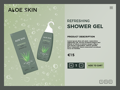 Aloe Skin- cosmetic brand single product page branding design illustration logo typography ui